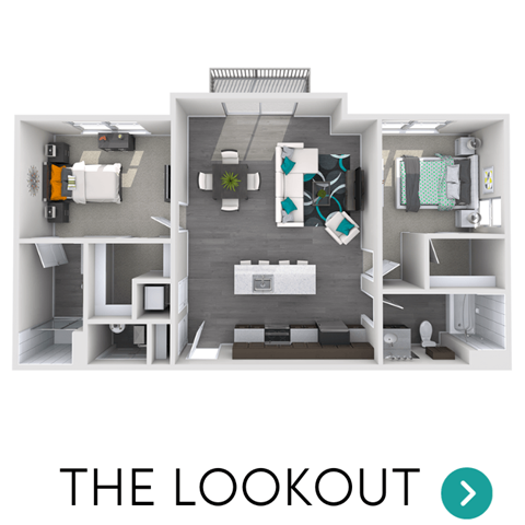 2 bedroom apartment floor plan | Apartments in Grand Rapids, MI | Gateway at Belknap Apartments